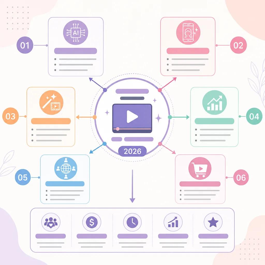 Diagram explaining ai video trends for the beauty industry 2026