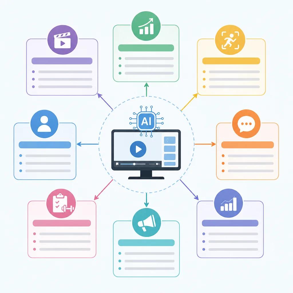 Diagram explaining ai video use cases for fitness trainers