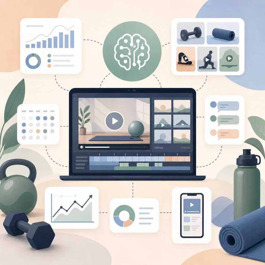 Illustration related to ai video use cases for fitness trainers
