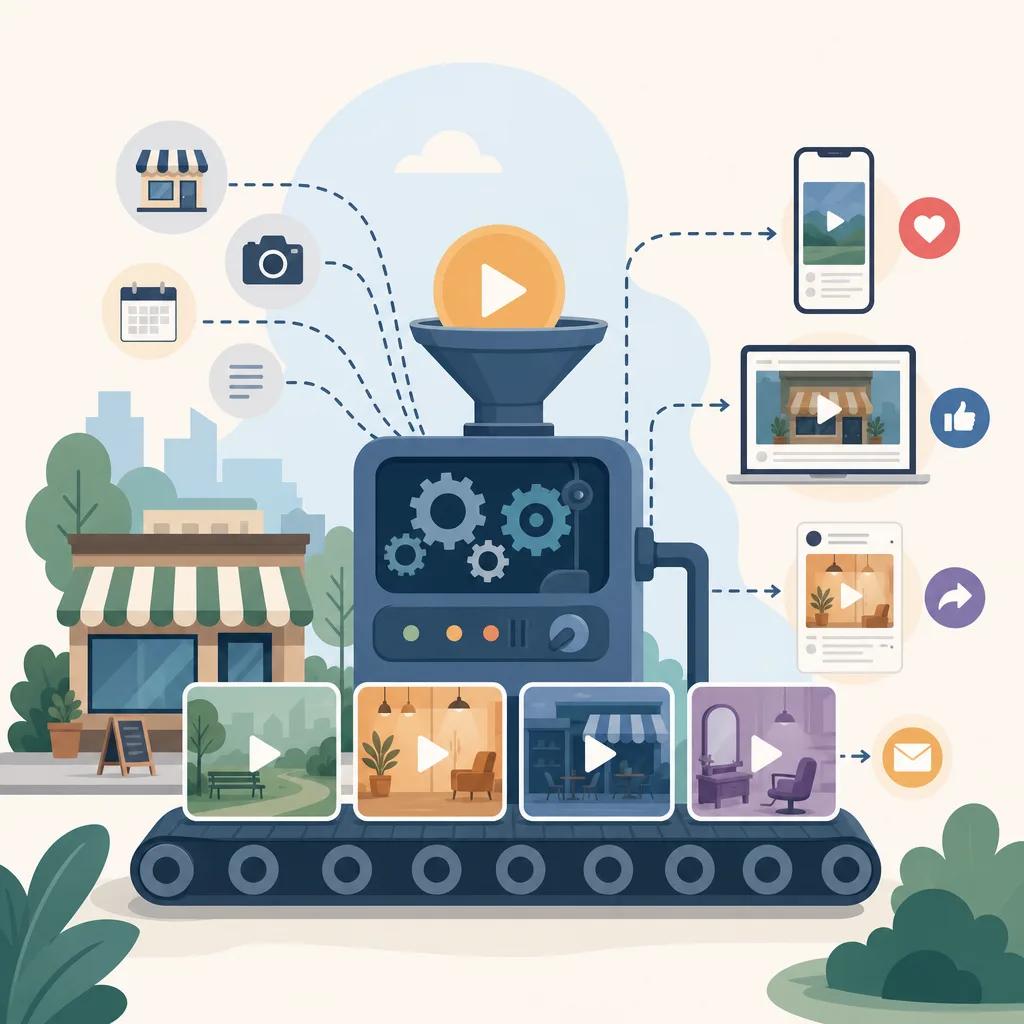 Illustration related to automating video marketing for local businesses