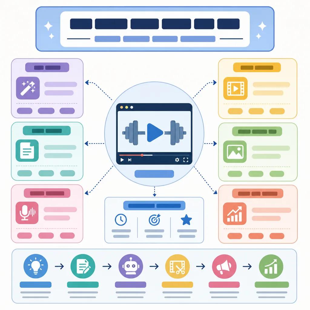 Diagram explaining best ai tools for fitness video creation