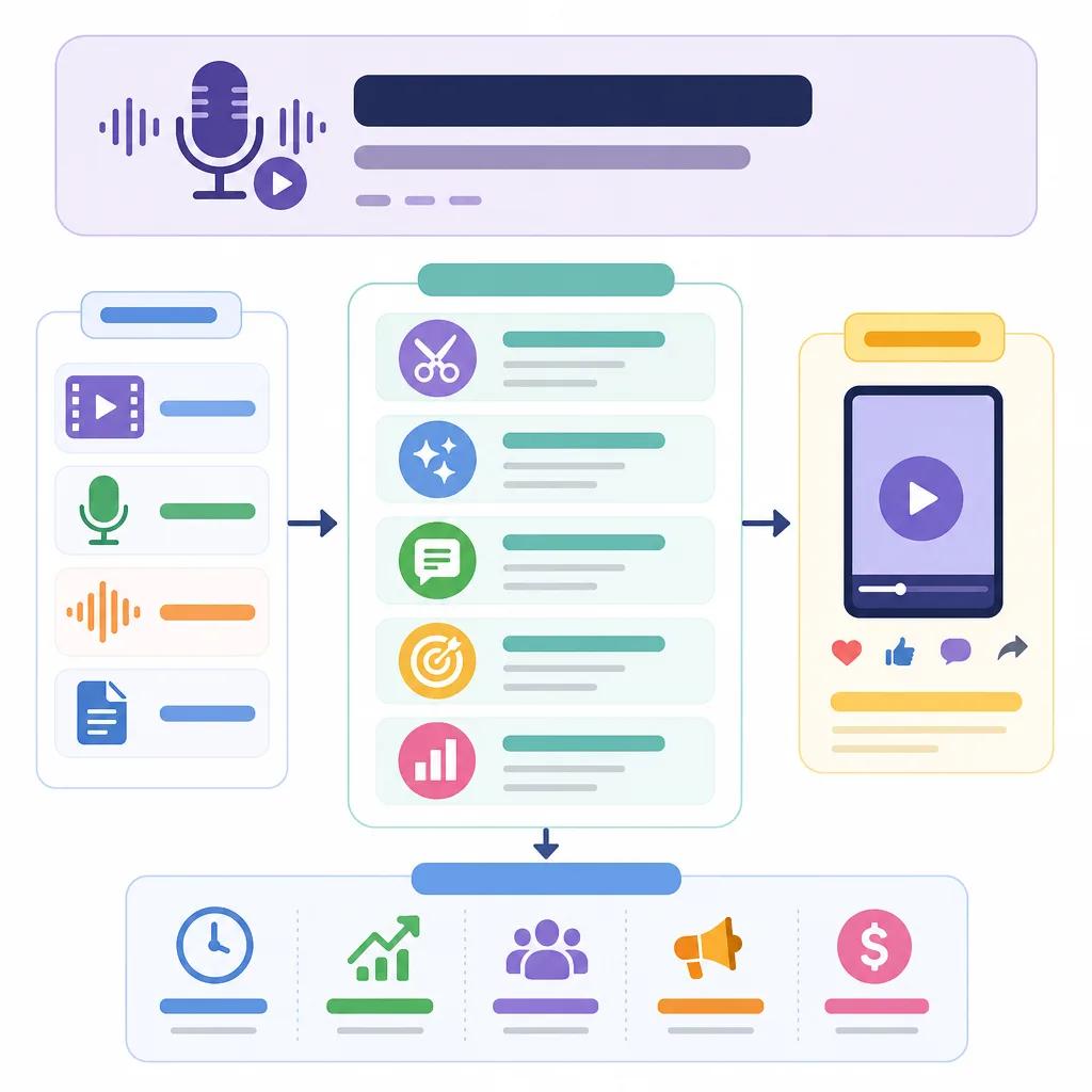 Diagram explaining best ai tools for podcast video clips