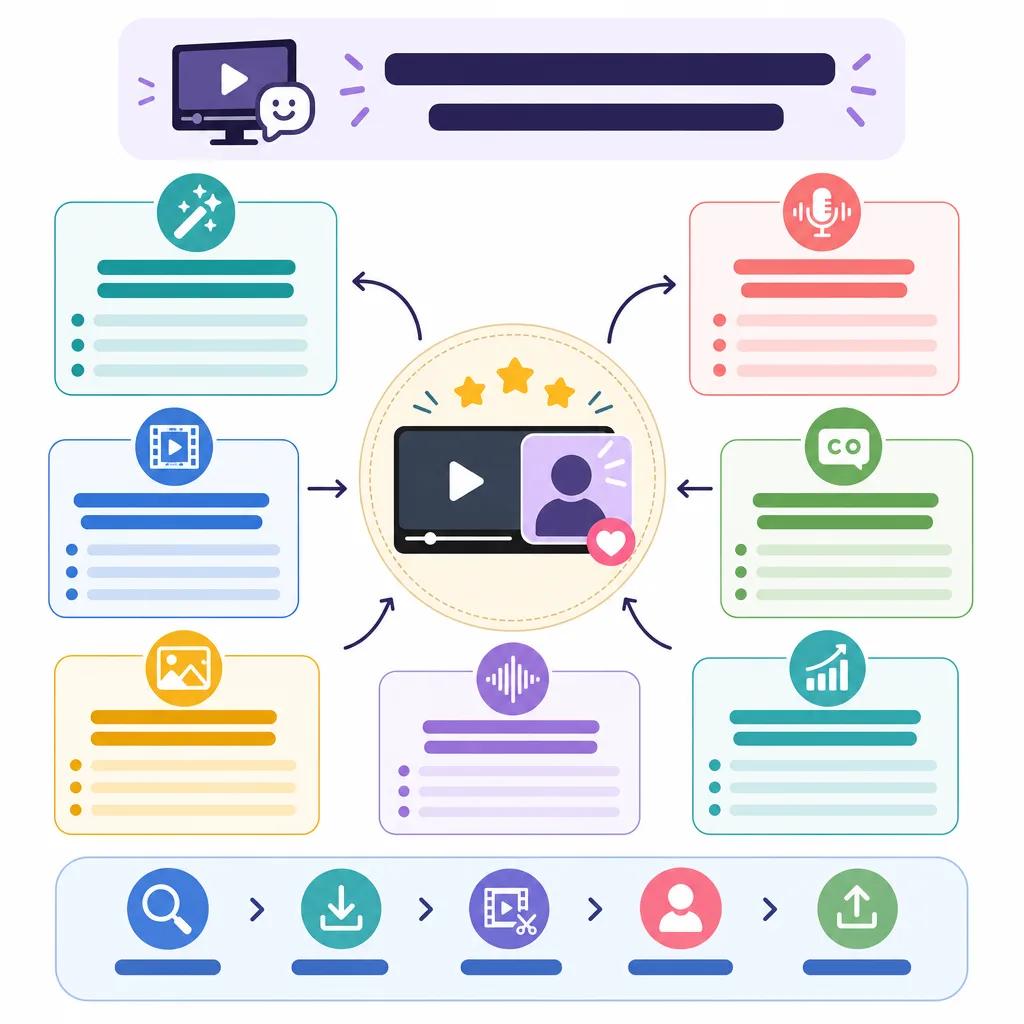 Diagram explaining best ai tools for creating reaction videos