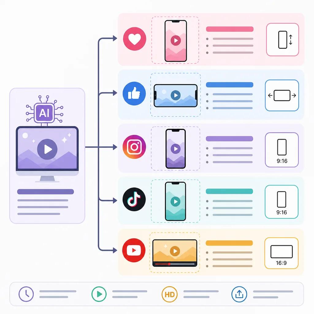 Diagram explaining best ai video formats for social media