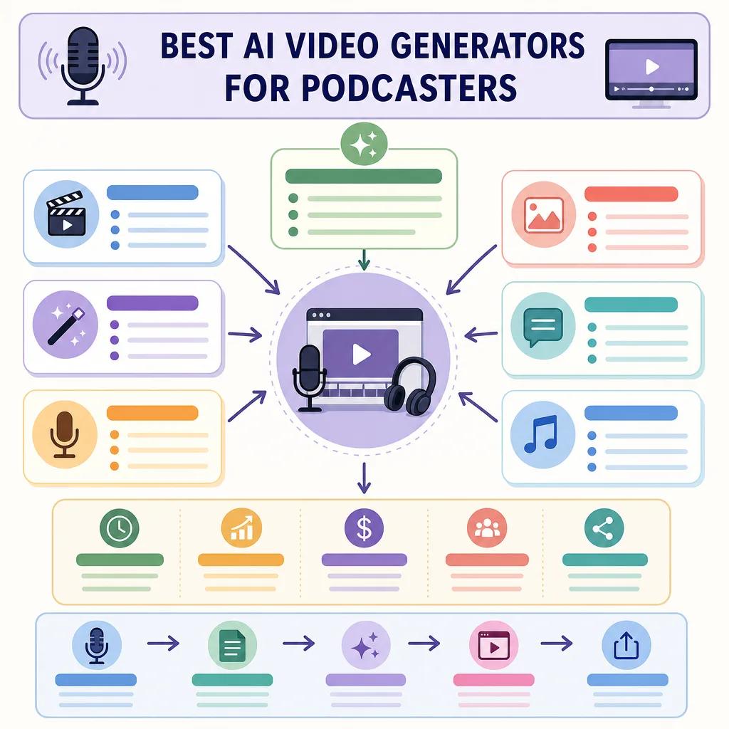 Diagram explaining best ai video generators for podcasters