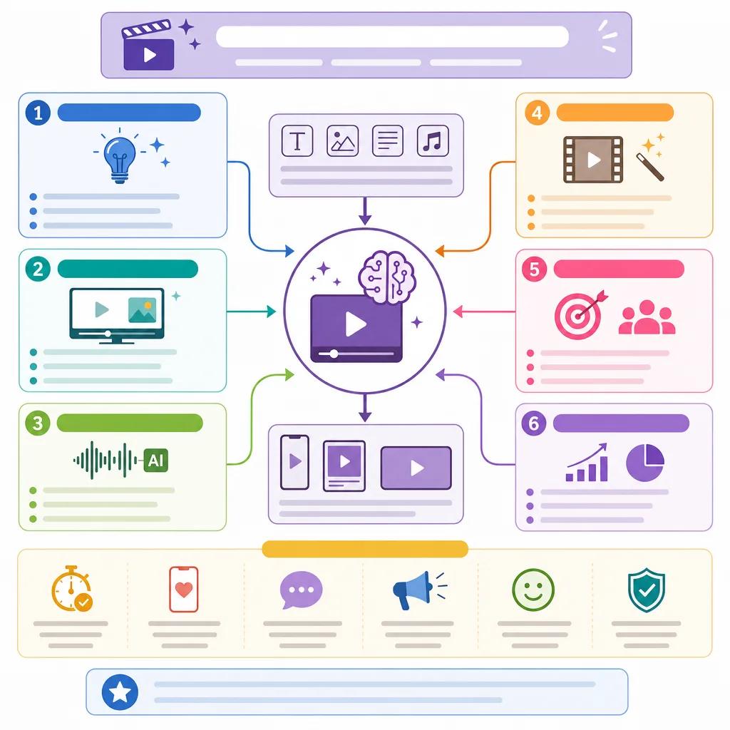 Diagram explaining best ai video techniques for social media ads