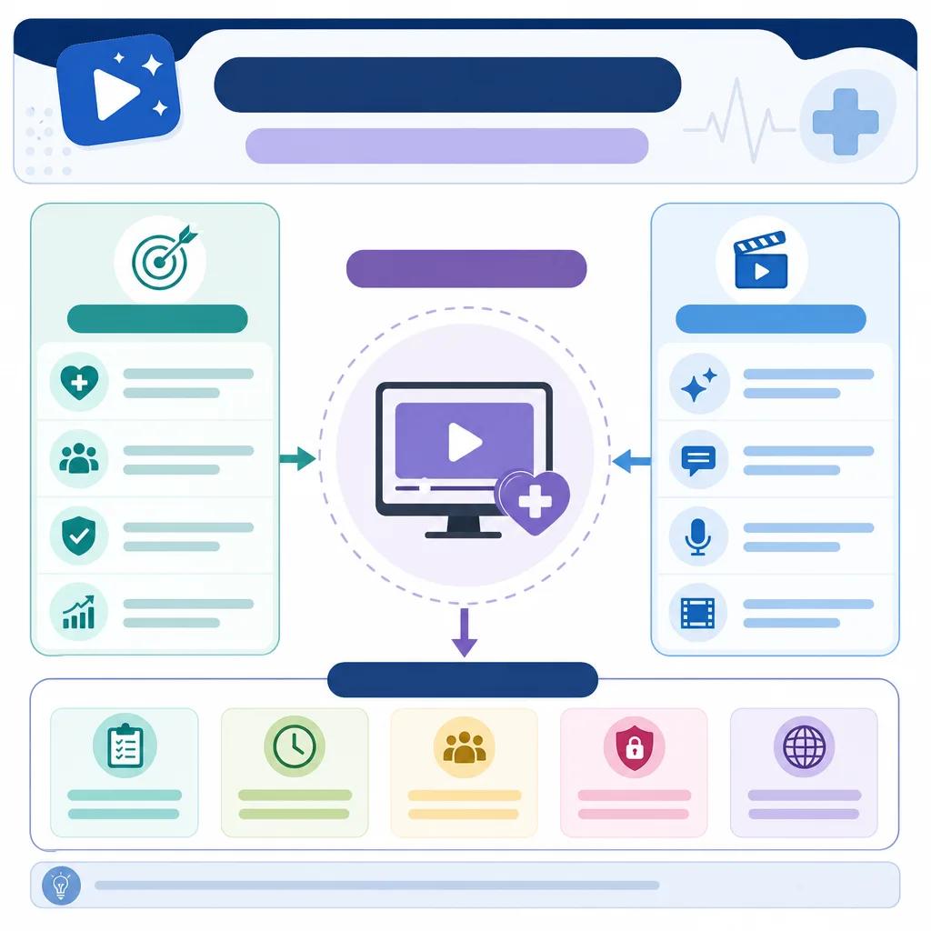 Diagram explaining best ai video tools for healthcare content