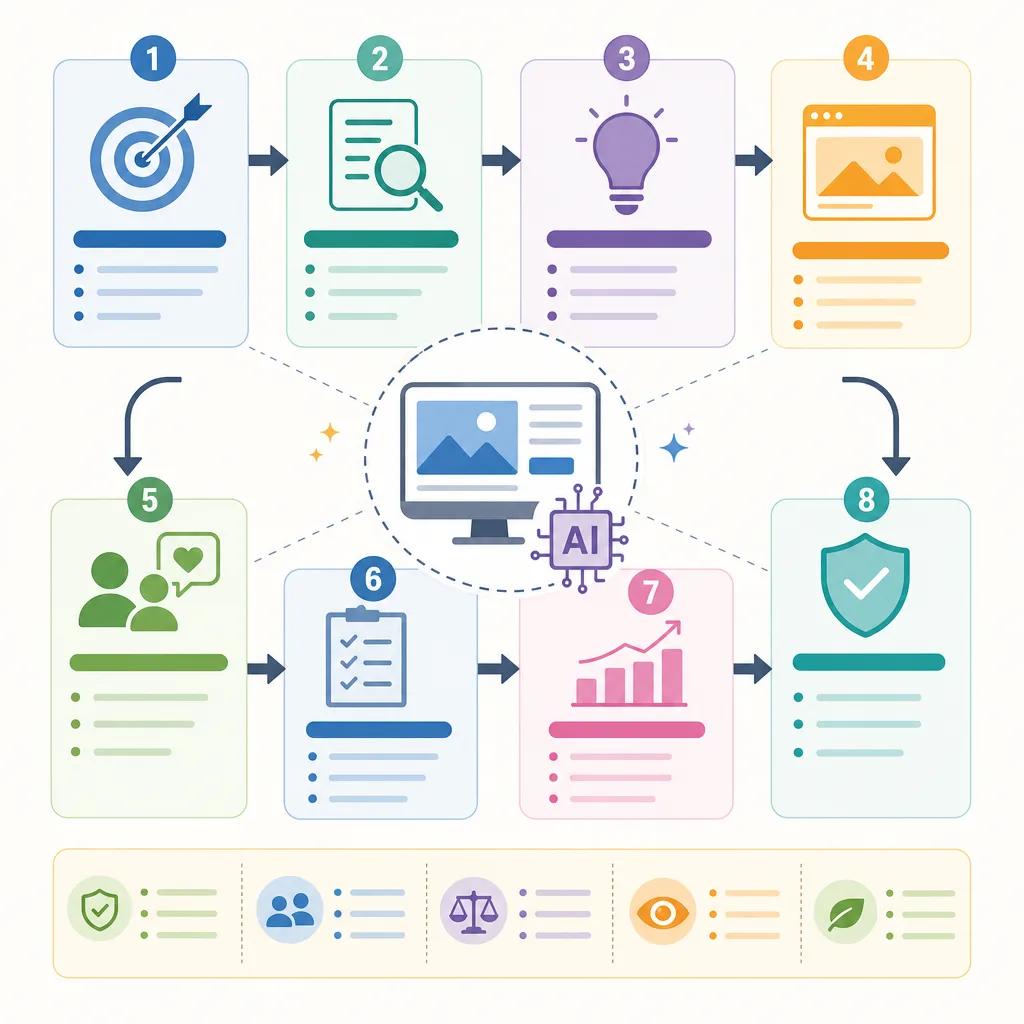 Diagram explaining best practices for creating ai-generated ads