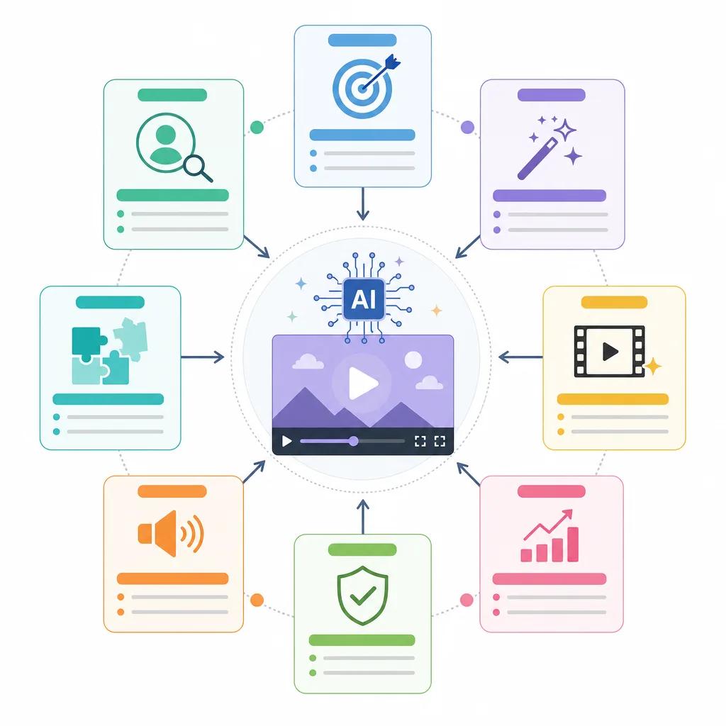 Diagram explaining best practices for ai in promotional videos