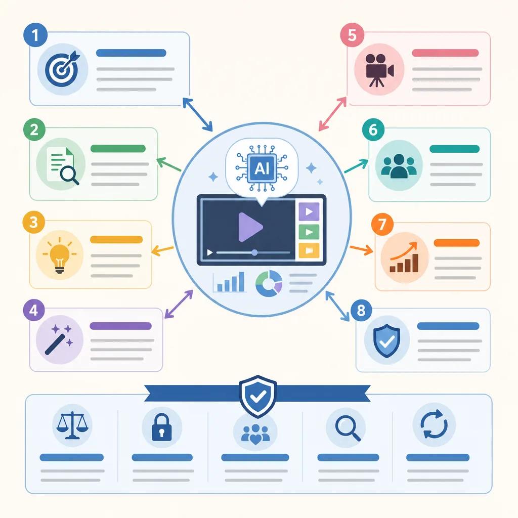 Diagram explaining best practices for using ai in video marketing