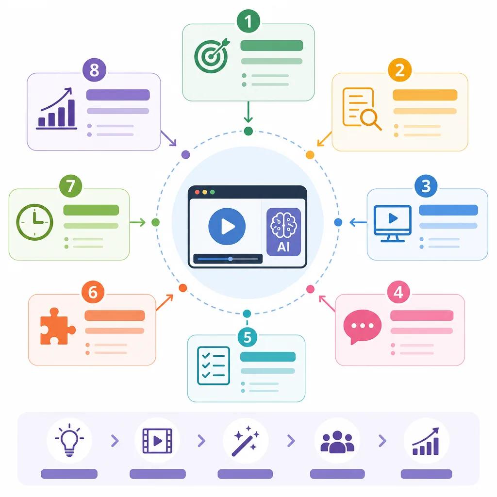 Diagram explaining best practices for ai video tutorials