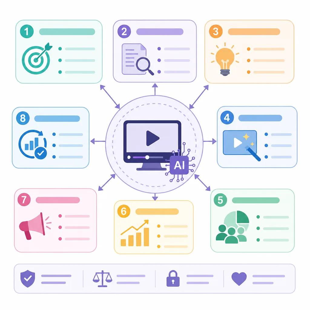 Diagram explaining best practices for ai video marketing