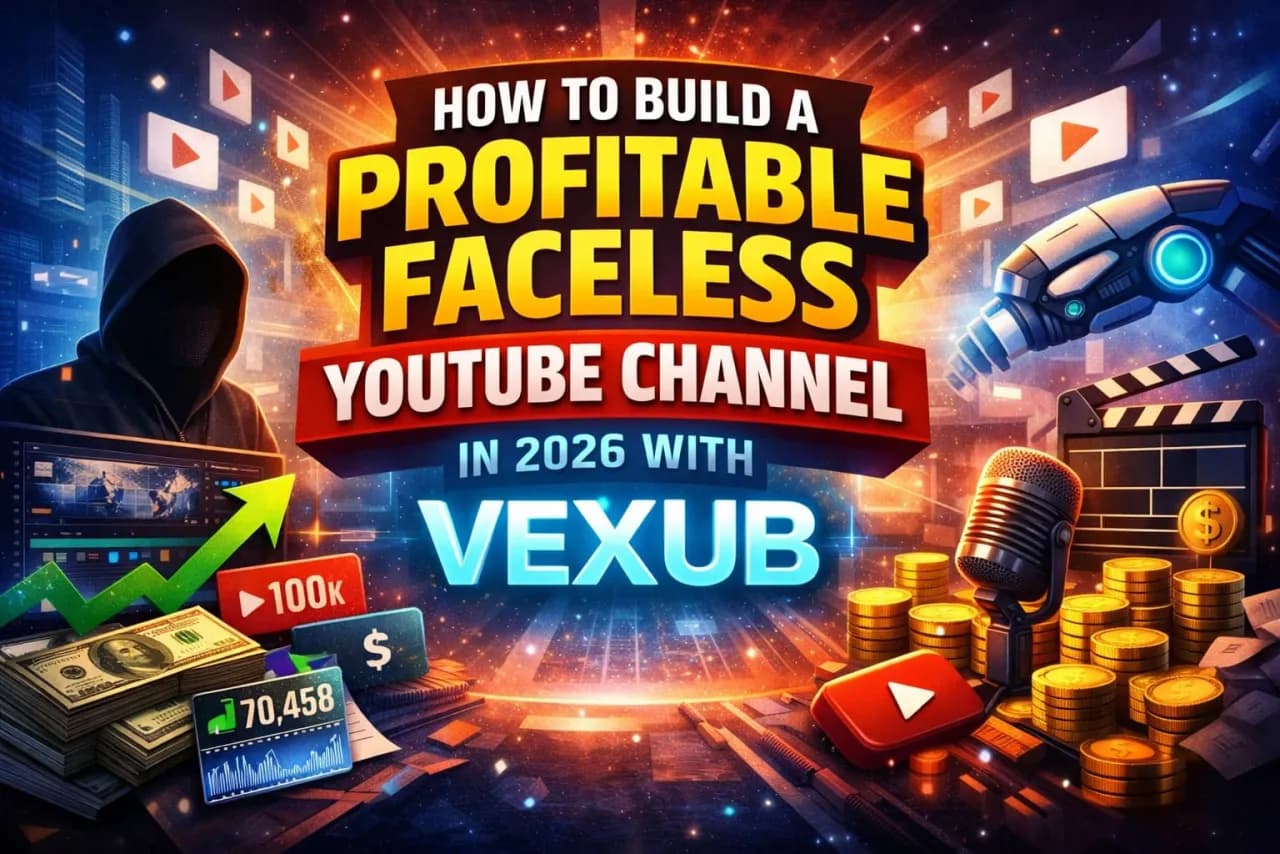 How to Build a Profitable Faceless YouTube Channel in 2026 with Vexub