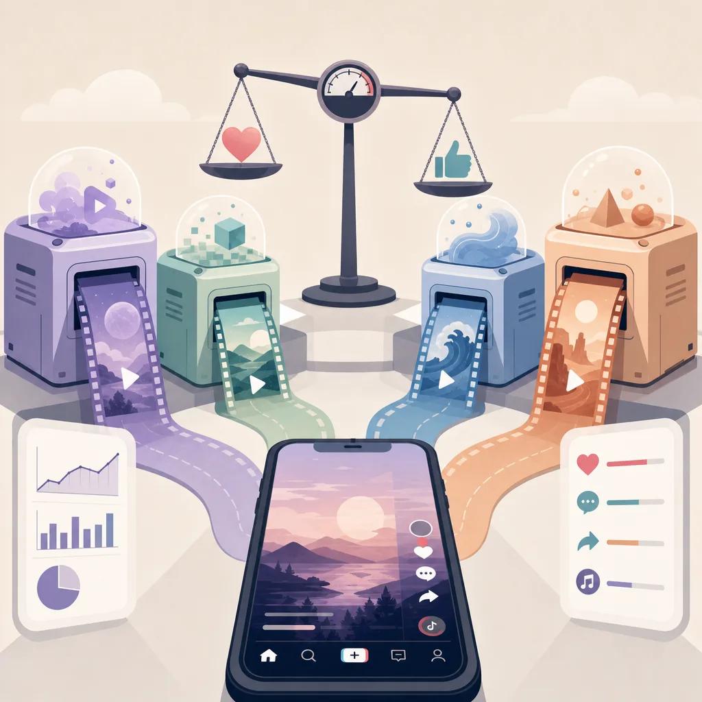 Illustration related to comparing ai video generators for tiktok
