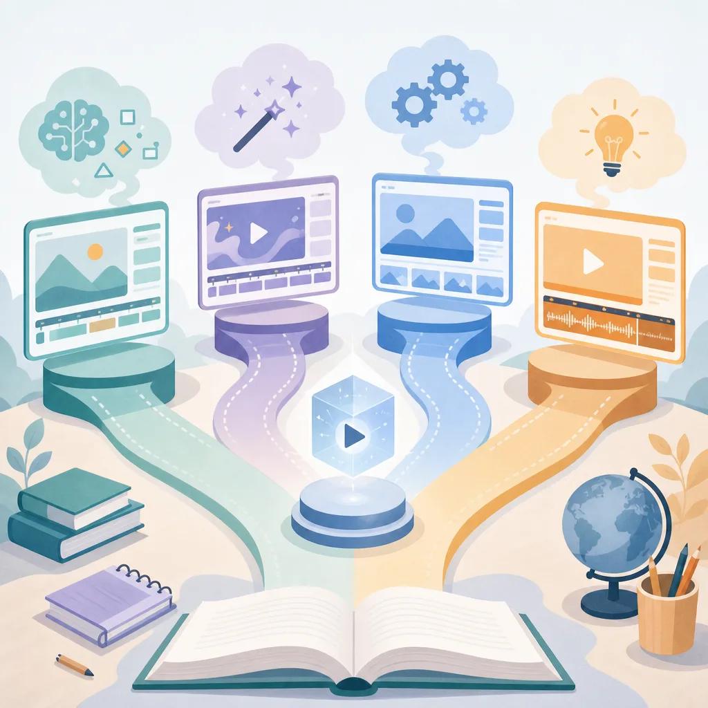 Illustration related to comparing ai video tools for educational content