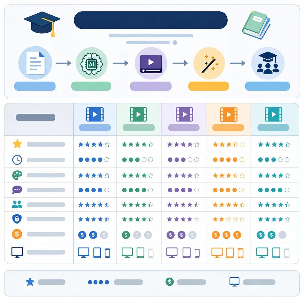 Diagram explaining comparison of ai video tools for education