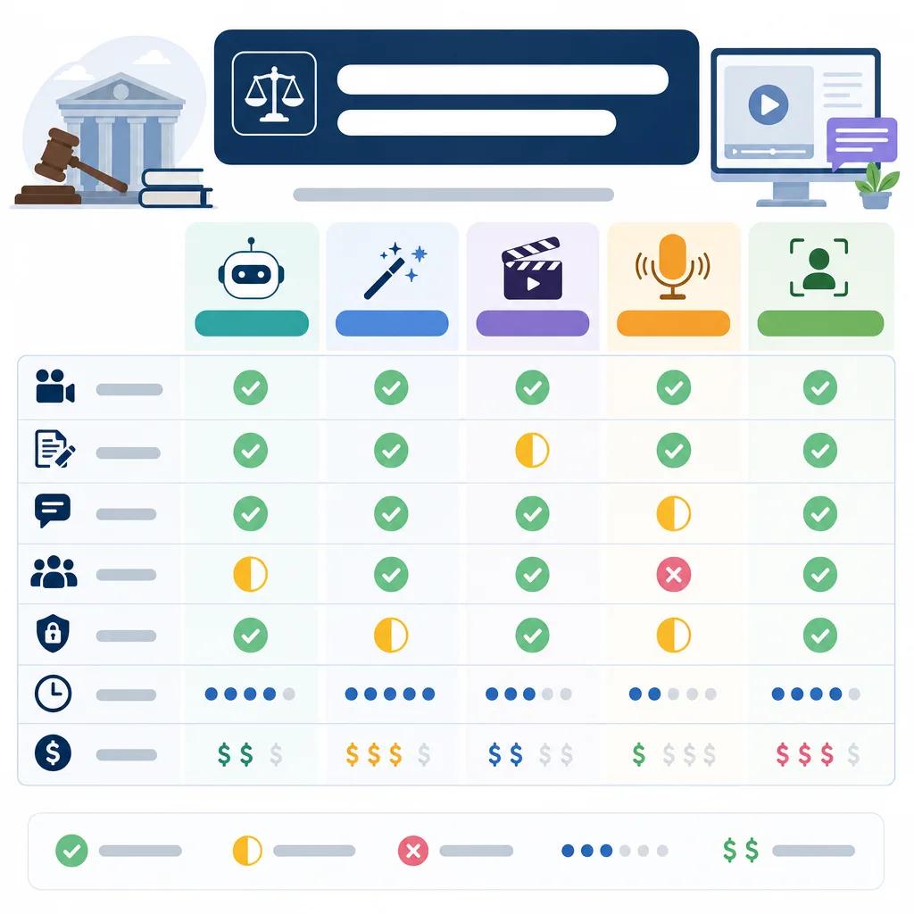 Diagram explaining comparison of ai video tools for legal firms