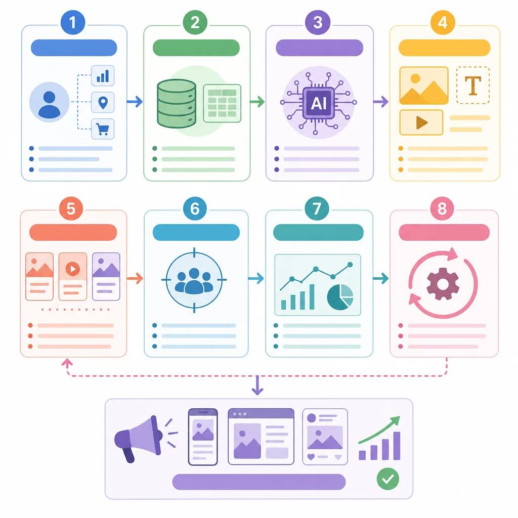 Diagram explaining how to create ai-driven advertisements