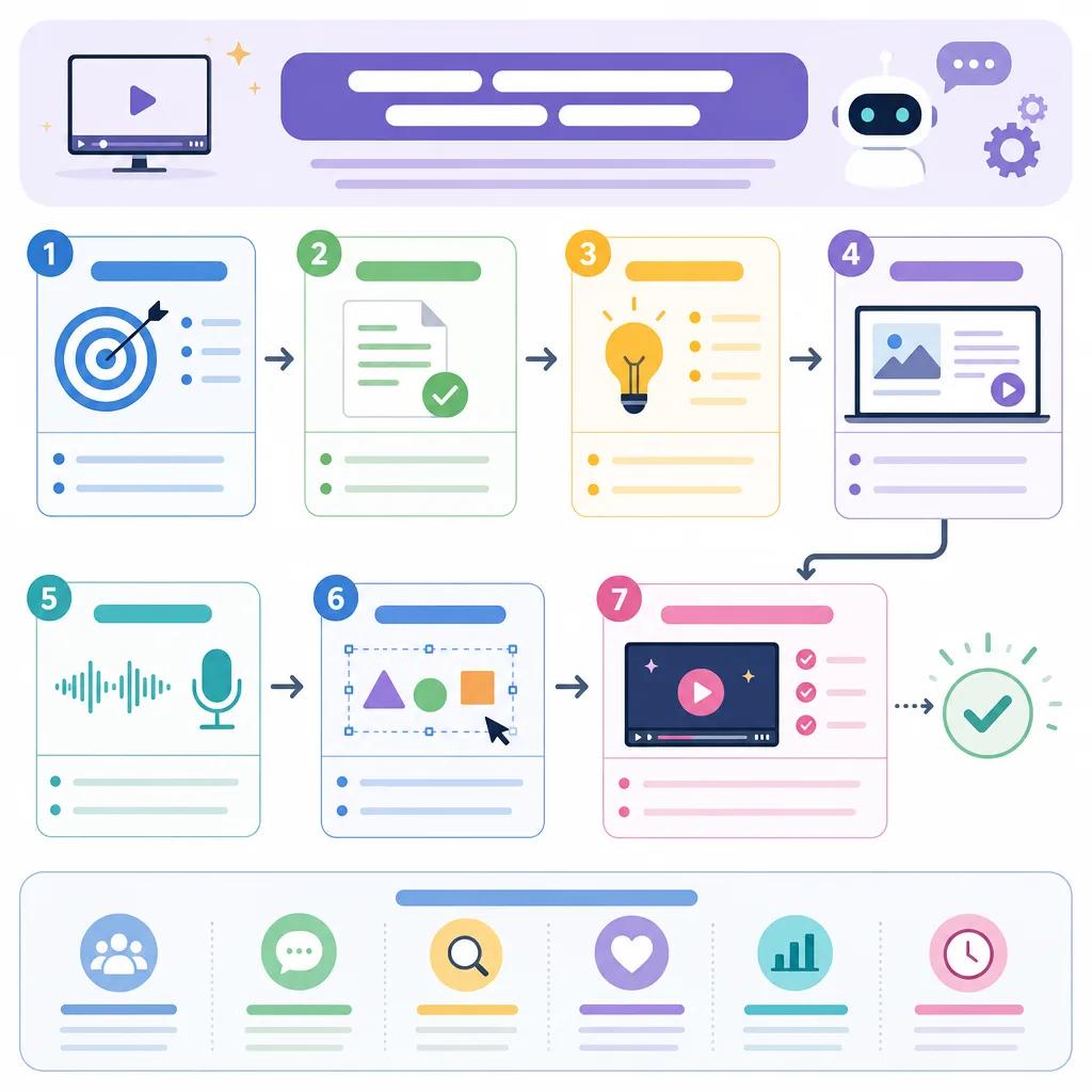 Diagram explaining how to create effective ai-driven explainer videos