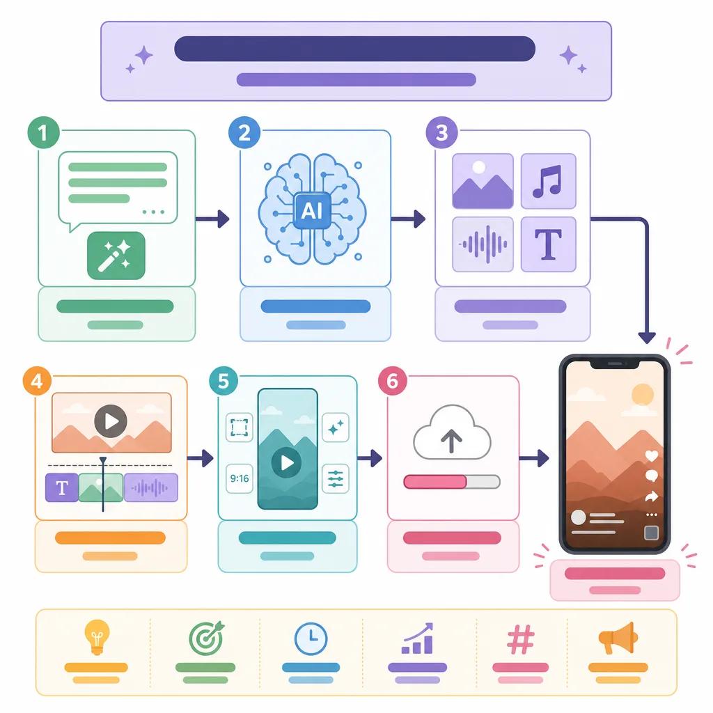 Diagram explaining how to create youtube shorts with ai