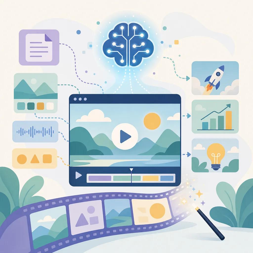 Illustration related to creating animated explainer videos with ai