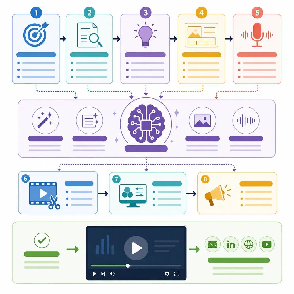 Diagram explaining creating engaging b2b videos with ai