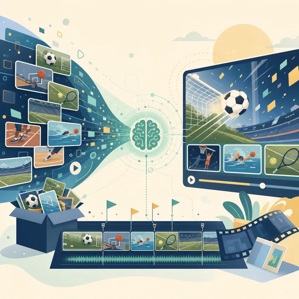 Illustration related to creating engaging sports highlight videos with AI
