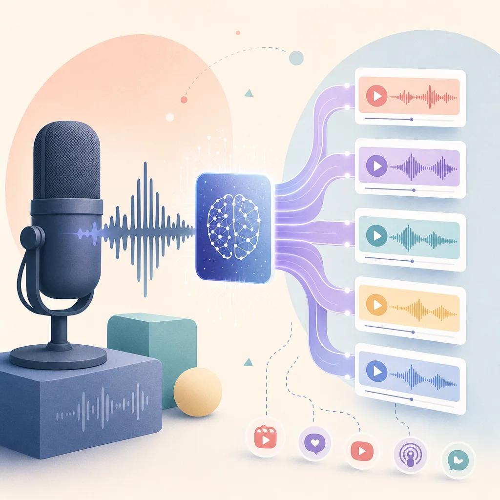 Illustration related to creating podcast clips using ai