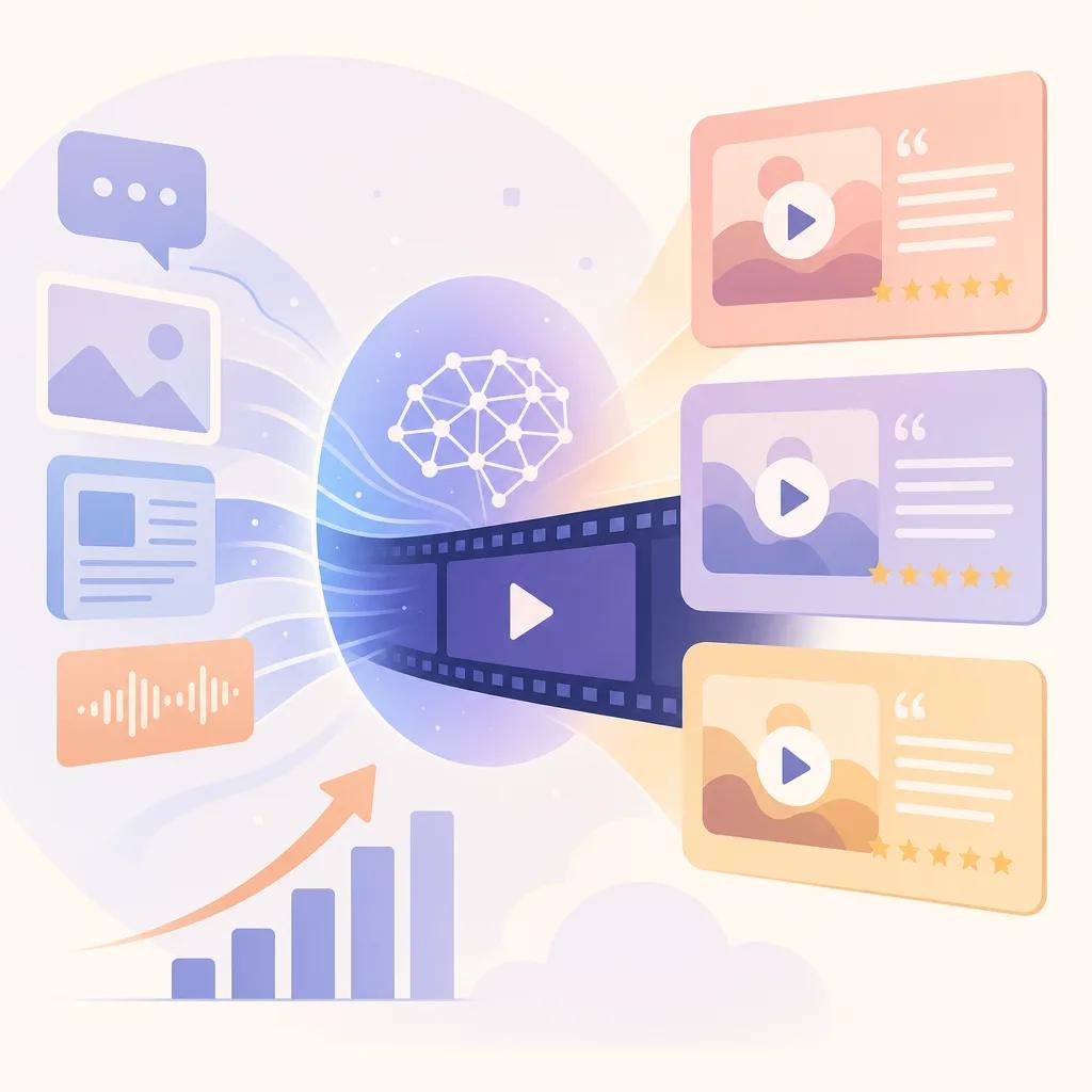 Illustration related to creating testimonials with ai video