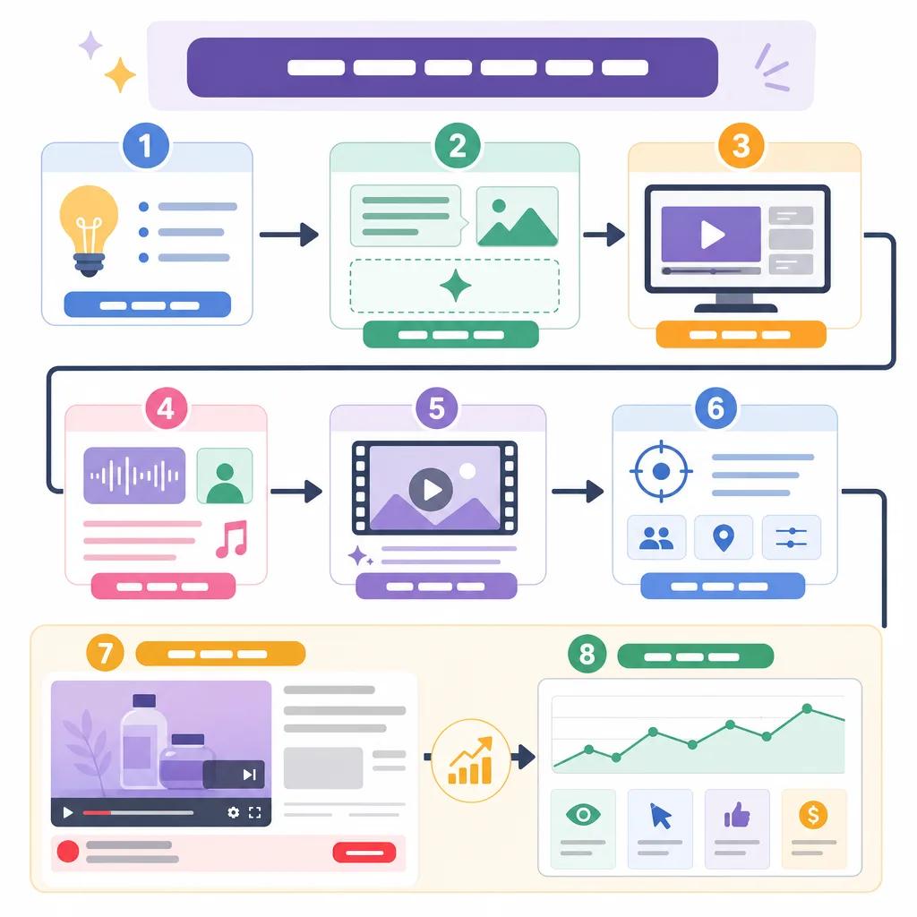 Diagram explaining creating youtube ads with ai video tools
