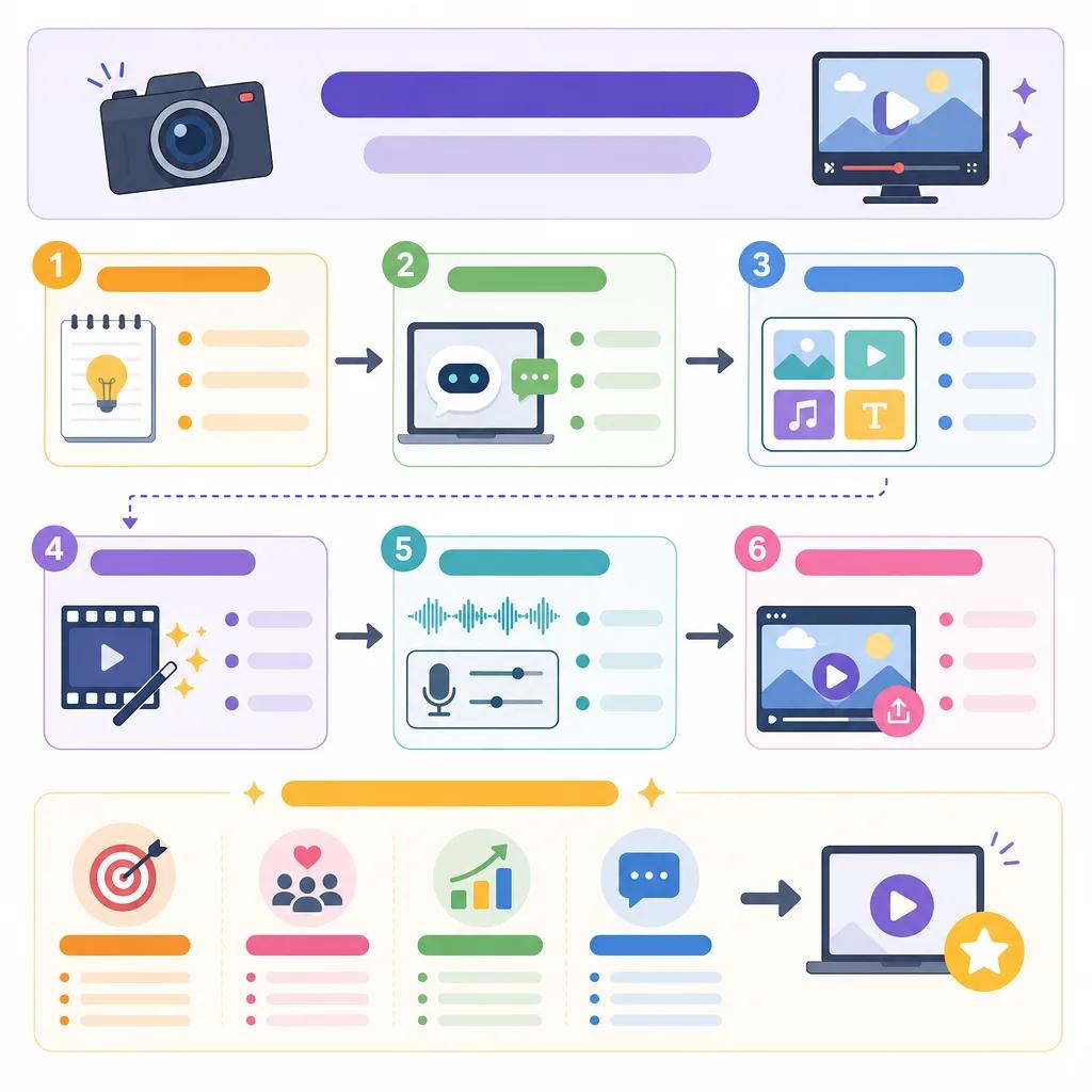 Diagram explaining creating engaging vlogs with ai video tools