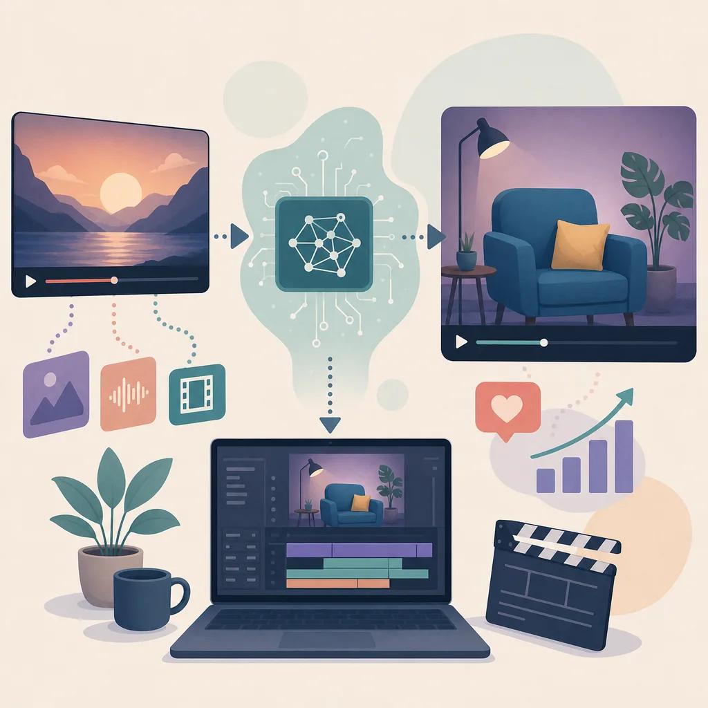 Illustration related to creating faceless reaction videos with ai