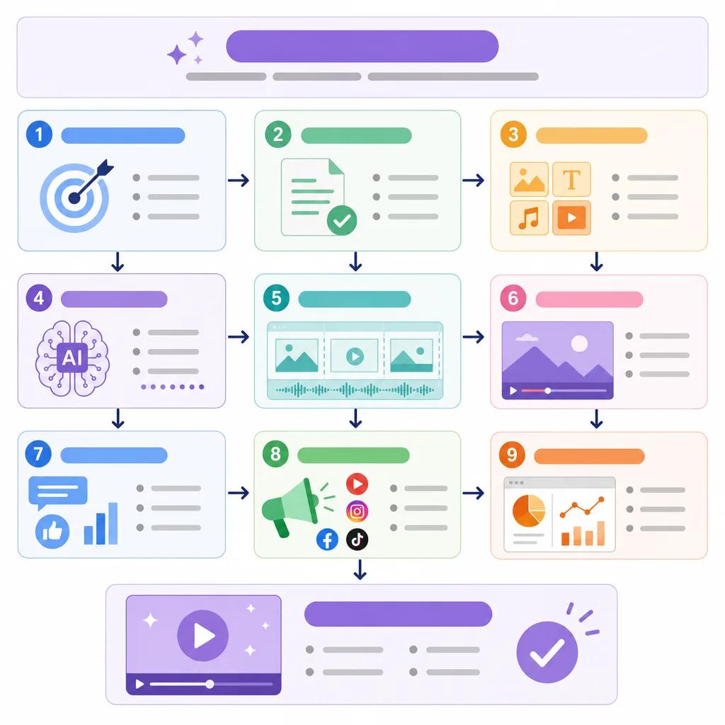 Diagram explaining how to create ai-driven marketing videos