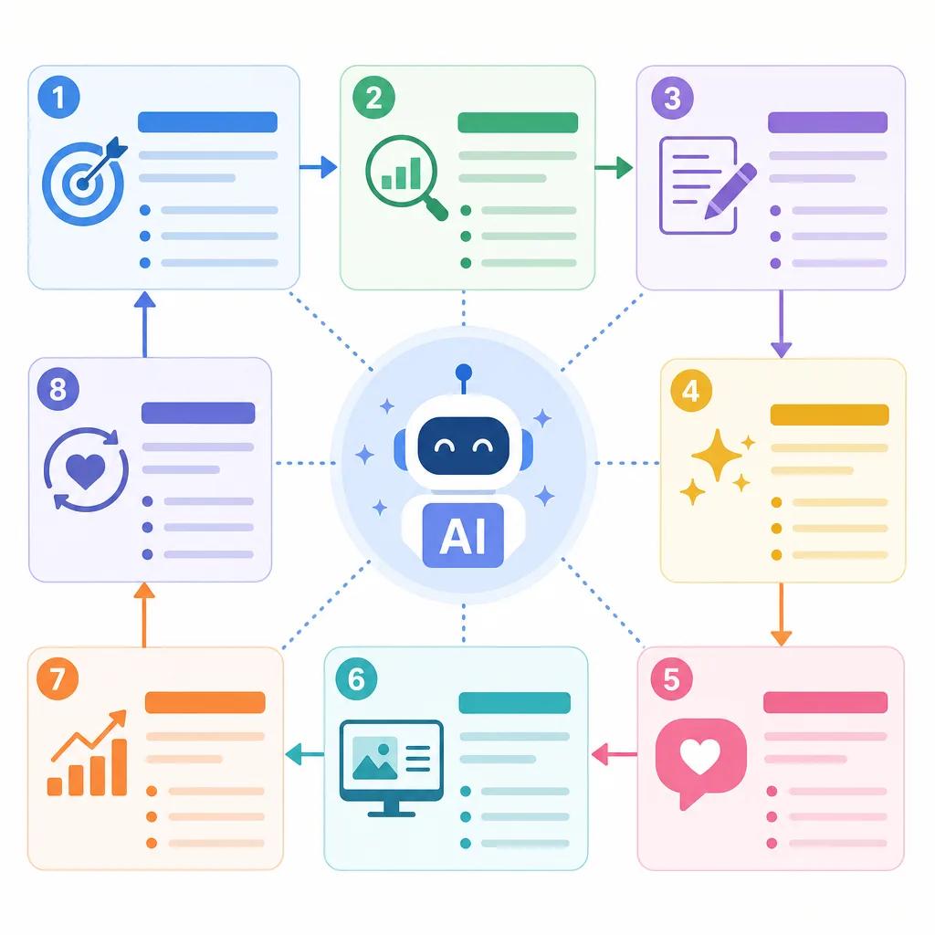 Diagram explaining how to create engaging content with ai
