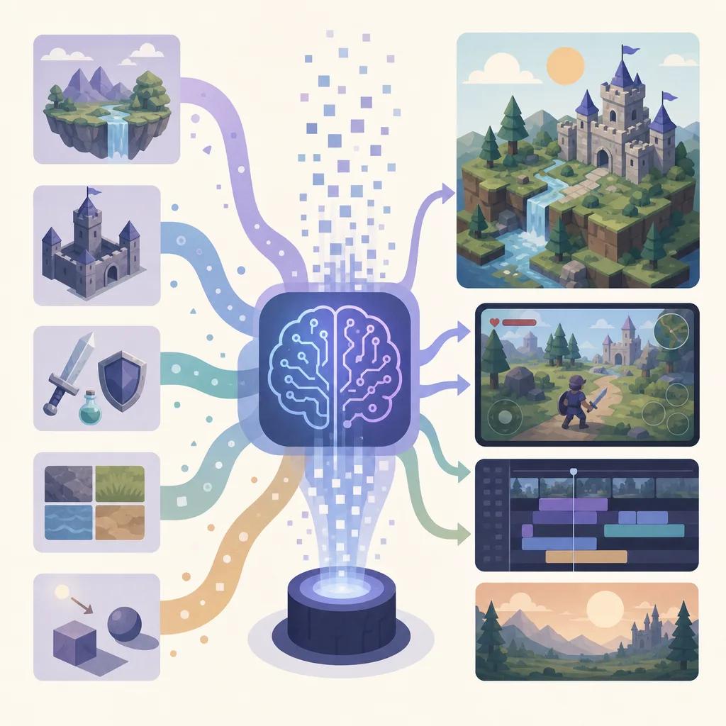 Illustration related to how to create gaming content with AI