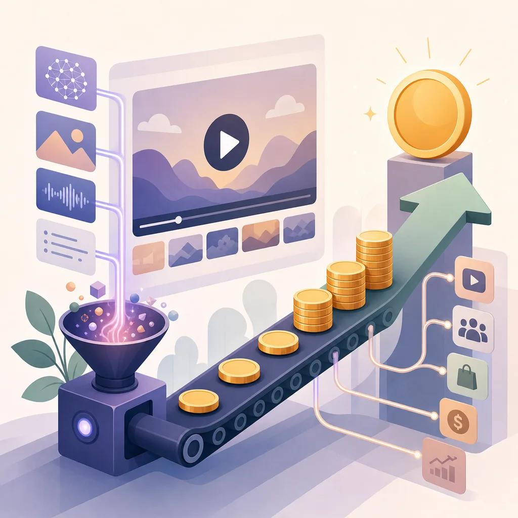Illustration related to how to monetize your ai videos