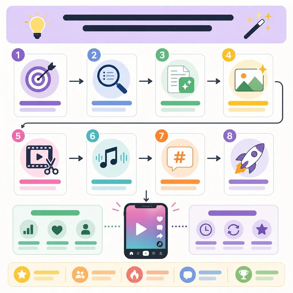 Diagram explaining how to make viral tiktok videos with ai