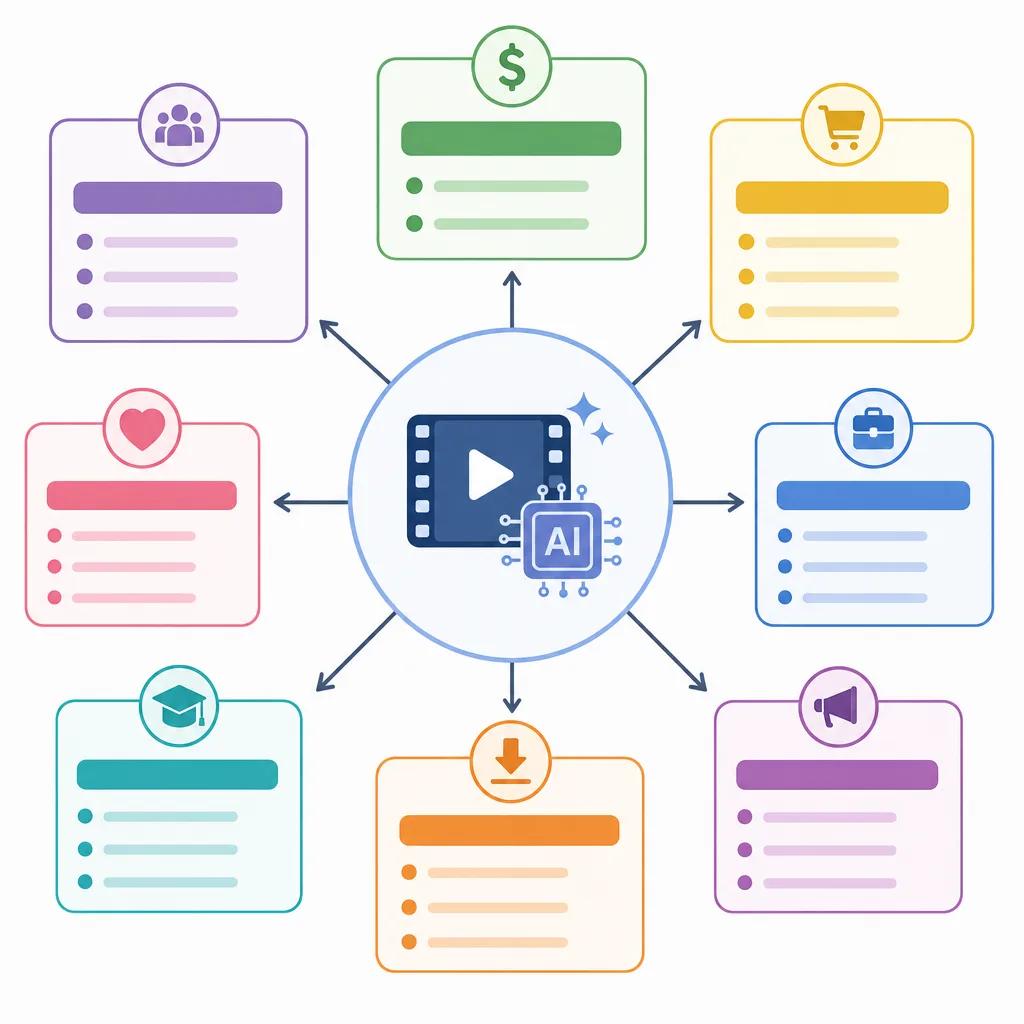 Diagram explaining monetization tactics for ai video creators