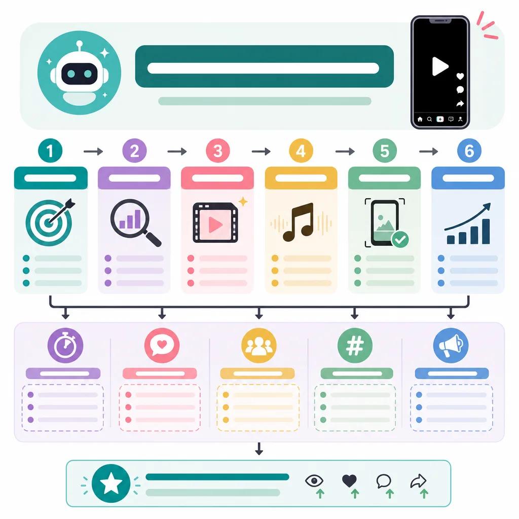 Diagram explaining how to optimize ai video content for tiktok