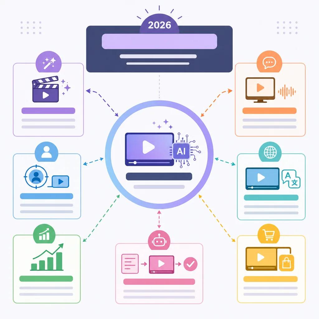 Diagram explaining trends in ai video marketing 2026