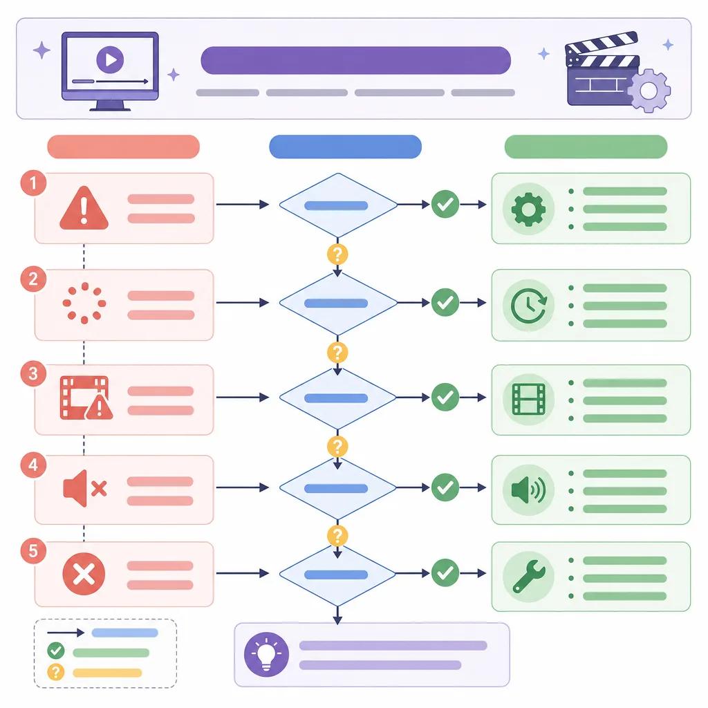 Diagram explaining troubleshooting ai video creation errors