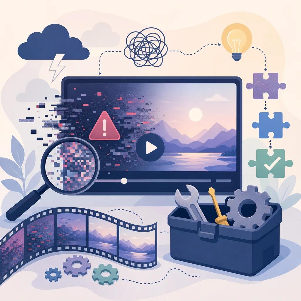 Illustration related to troubleshooting ai video creation errors