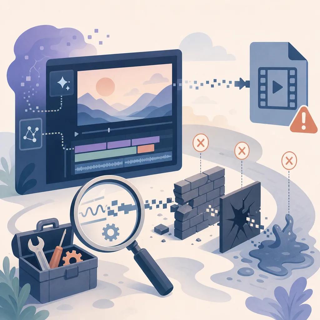 Illustration related to troubleshoot ai video export issues