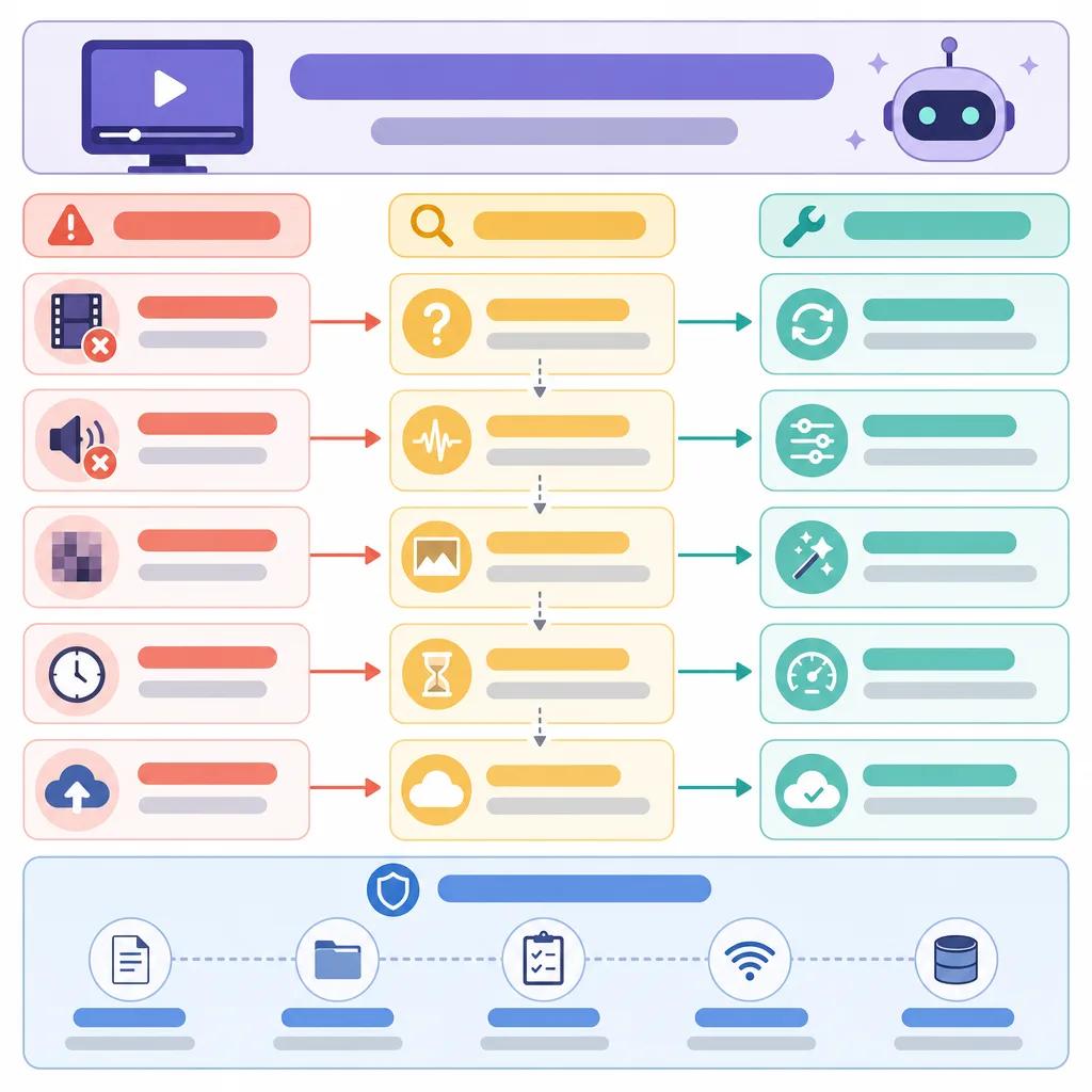 Diagram explaining troubleshooting ai video creation issues