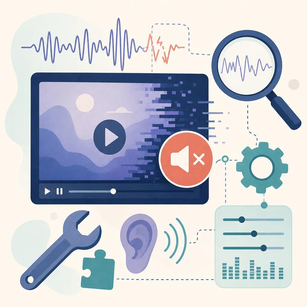 Illustration related to troubleshooting ai video sound issues