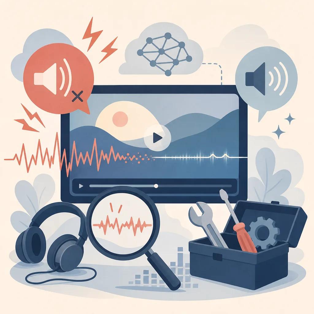 Illustration related to troubleshooting audio issues in ai videos