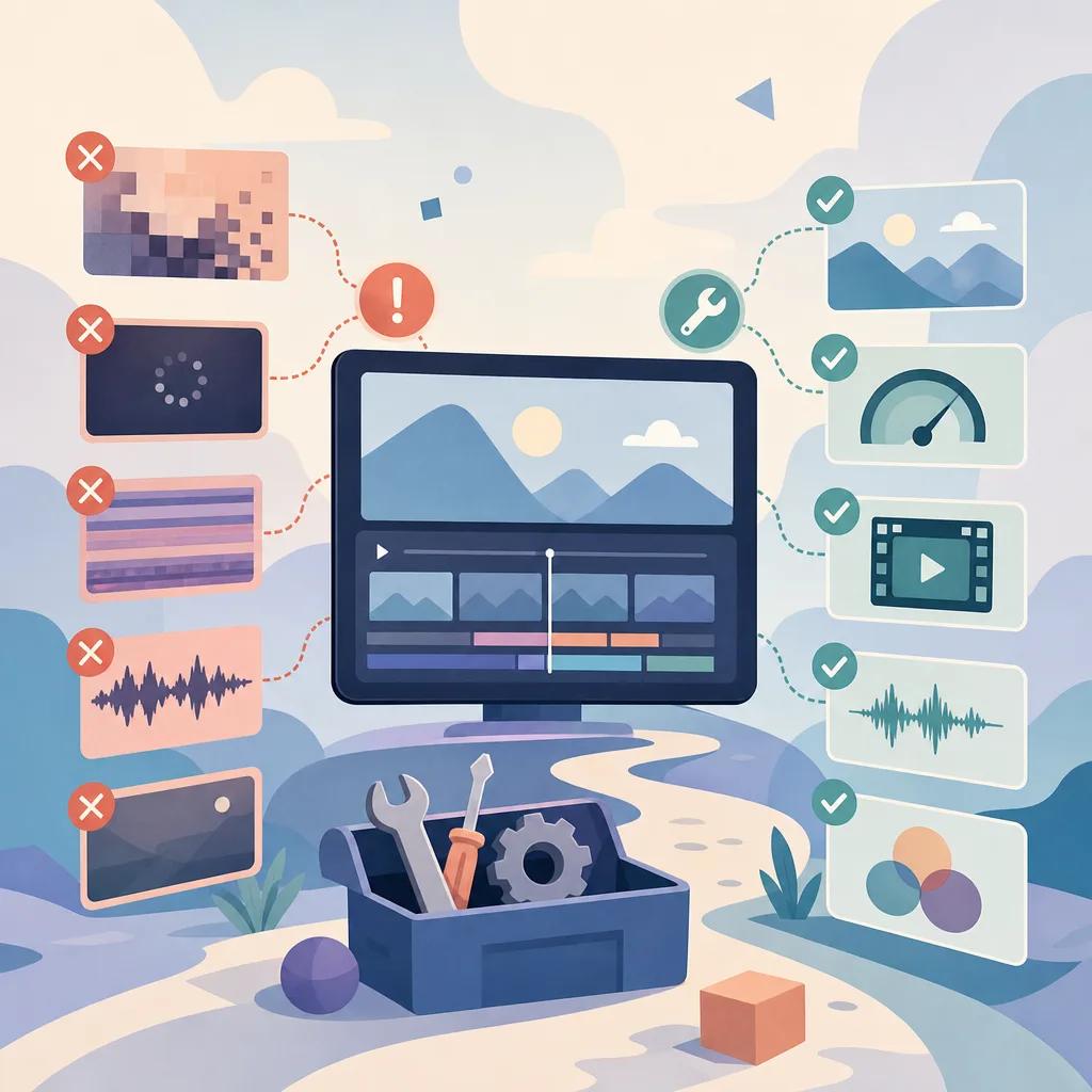 Illustration related to troubleshooting common ai video creation issues