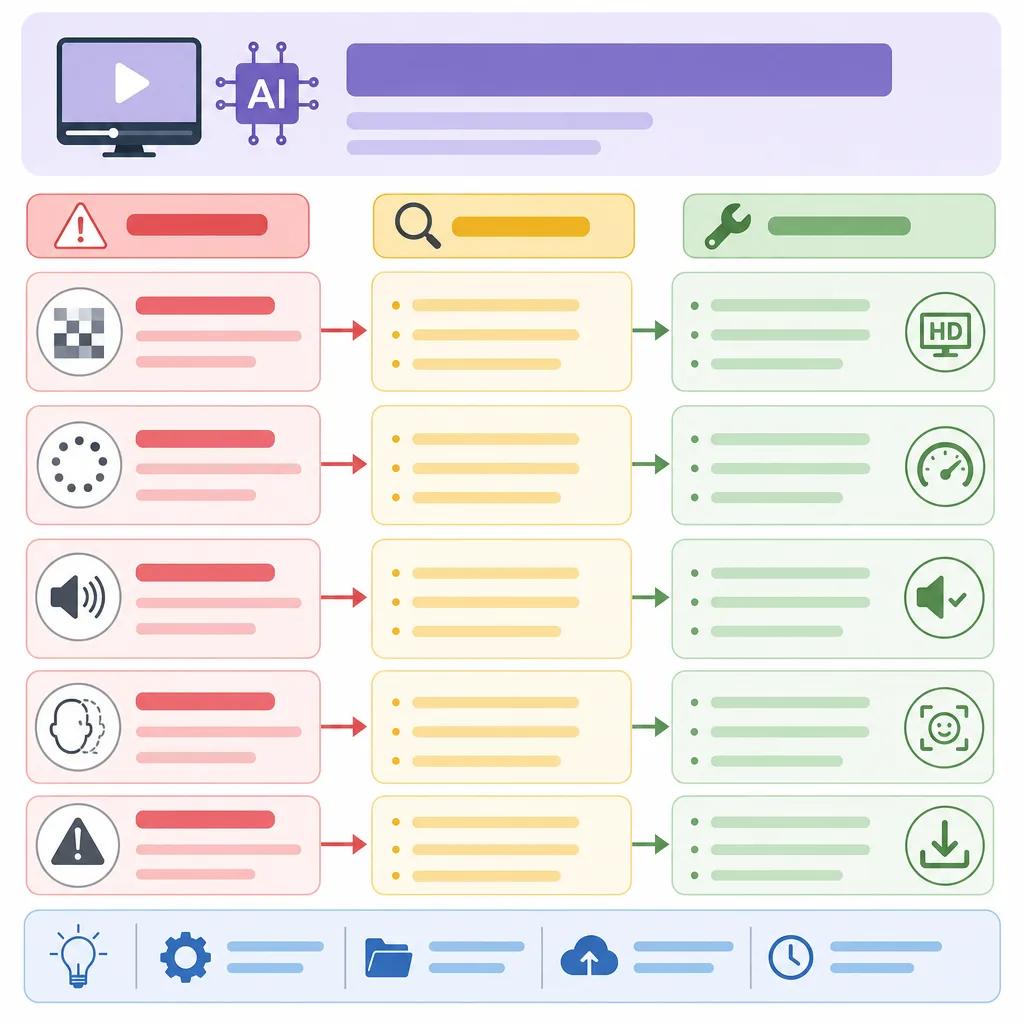 Diagram explaining troubleshooting common ai video issues