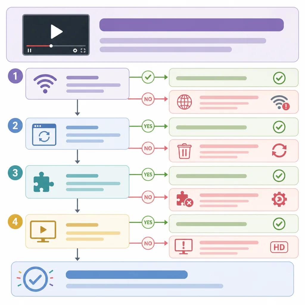 Diagram explaining troubleshooting video playback issues