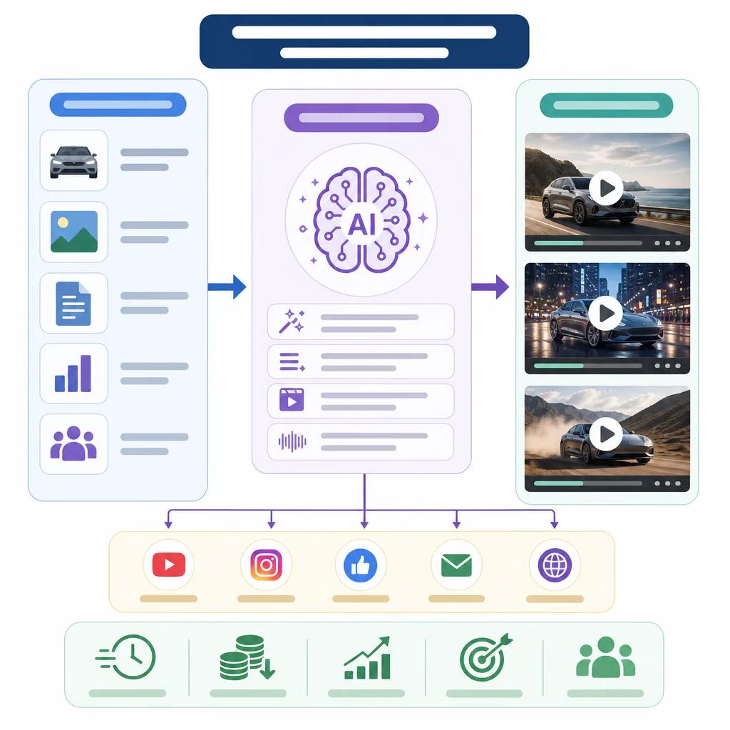 Diagram explaining using ai for automotive marketing videos
